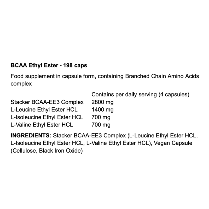Stacker2 Europe BCAA Ethyl Ester - Acides Aminés Avancés pour Musculation et Récupération