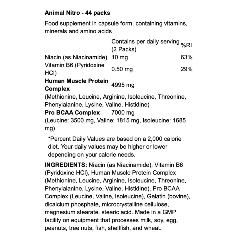 Animal Nitro Universal Nutrition - Acides Aminés Essentiels EAA & BCAA