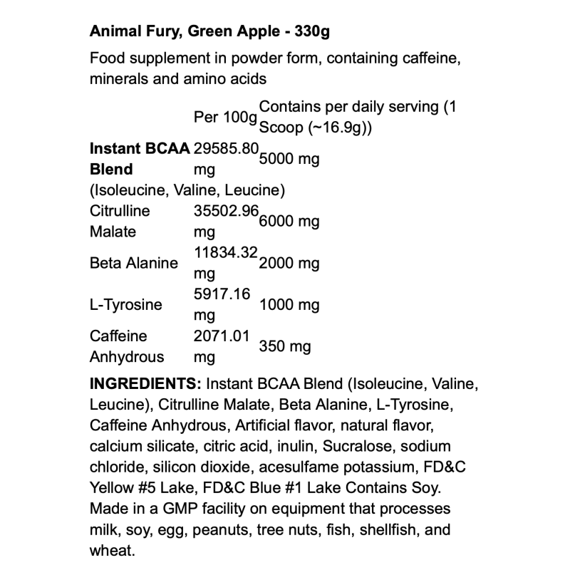 Animal Fury Universal Nutrition – Pré-workout puissant booster d’énergie et performance