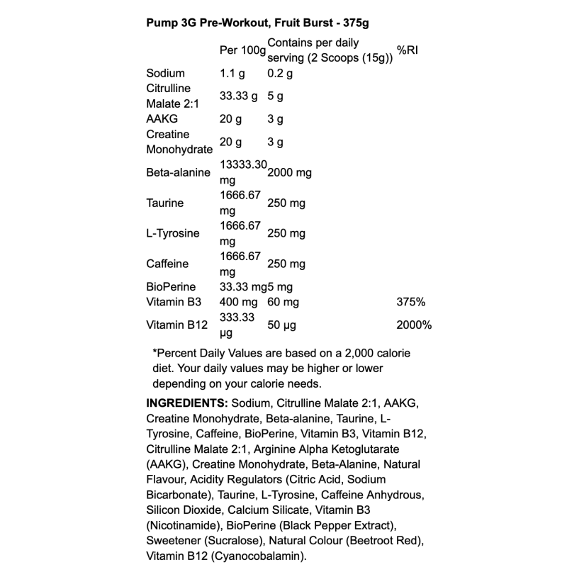Applied Nutrition Pump 3G Pre Workout - Booster énergie et performance