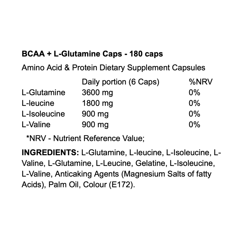Weider BCAA + L-Glutamine Caps