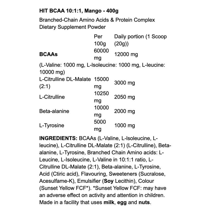 Dorian Yates HIT BCAA 10:1:1