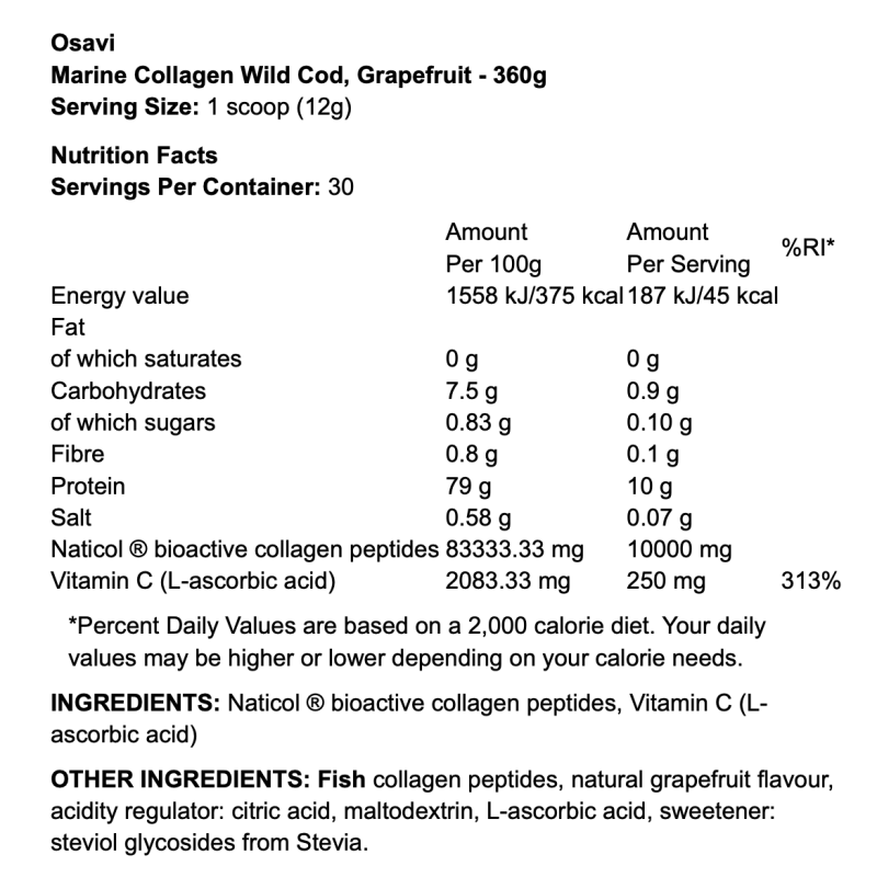 Osavi Marine Collagen Wild Cod – Collagène marin de morue pour peau, cheveux et articulations